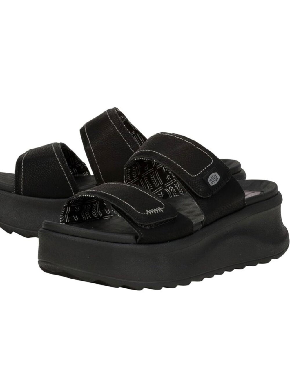 NEW! Hey Dude Del Ray Classic Slides Platform Sandals Black 6